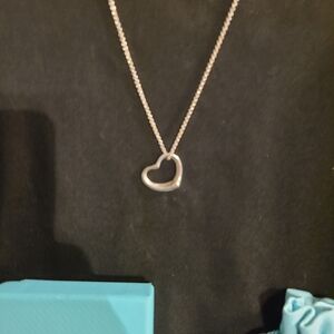 Tiffany & Co. Elsie Peretti Open Stering Silver Heart Necklace